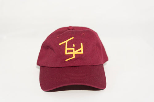 TGID DAD HAT(BURGUNDY/YEL) LOGO