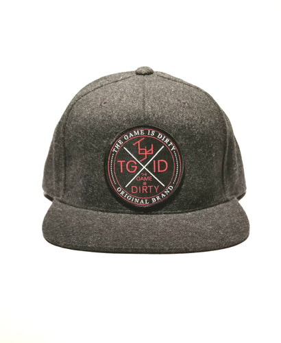 TGID SNAPBACK  X PATCH (DARK CHARCO GRAY/BLK) WOOL BLEND