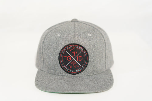 TGID SNAPBACK  X PATCH ( CHARCO GRAY/BLK) WOOL BLEND