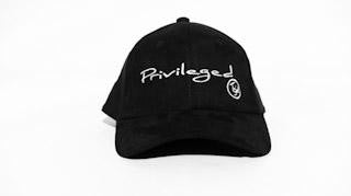 TGID PRIVILEGED DAD HAT (BLK SUEDE TEXTURE/WHT)