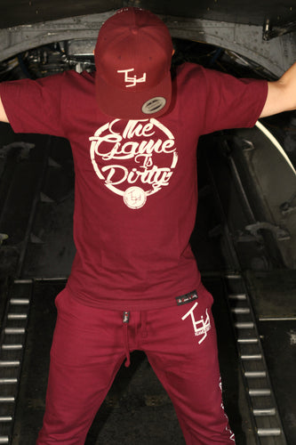 TGID CIRCLE T-SHIRT (BURGUNDY/WHT)